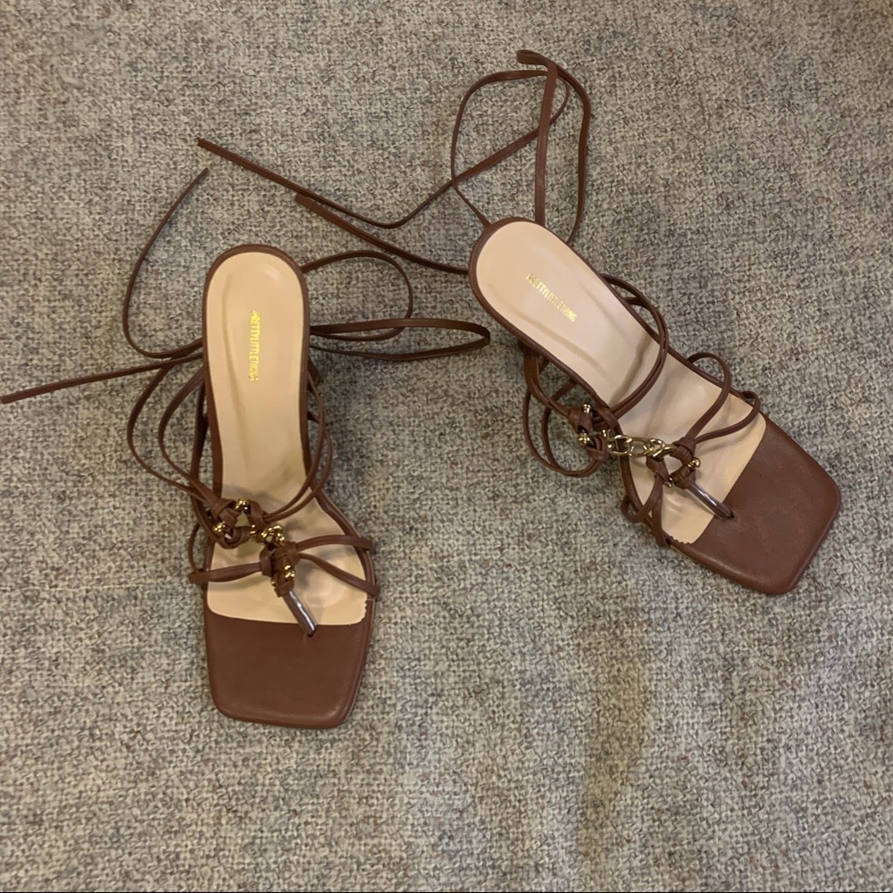 PrettyLittleThing Squared Toe Gladiator Sandals